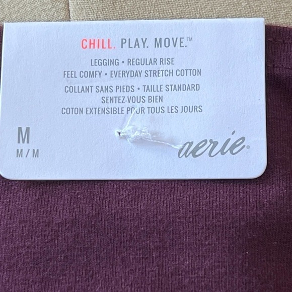 Aerie REGULAR RISE CHILL PLAY MOVE EVERYDAY PULL ON LEGGING DEEP PLUM MEDIUM NWT - Picture 9 of 16